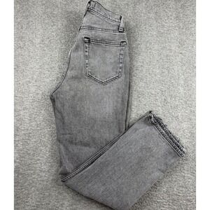 Abercrombie & Fitch 26R Curve Love Ultra High Rise Ankle Straight Jeans Gray